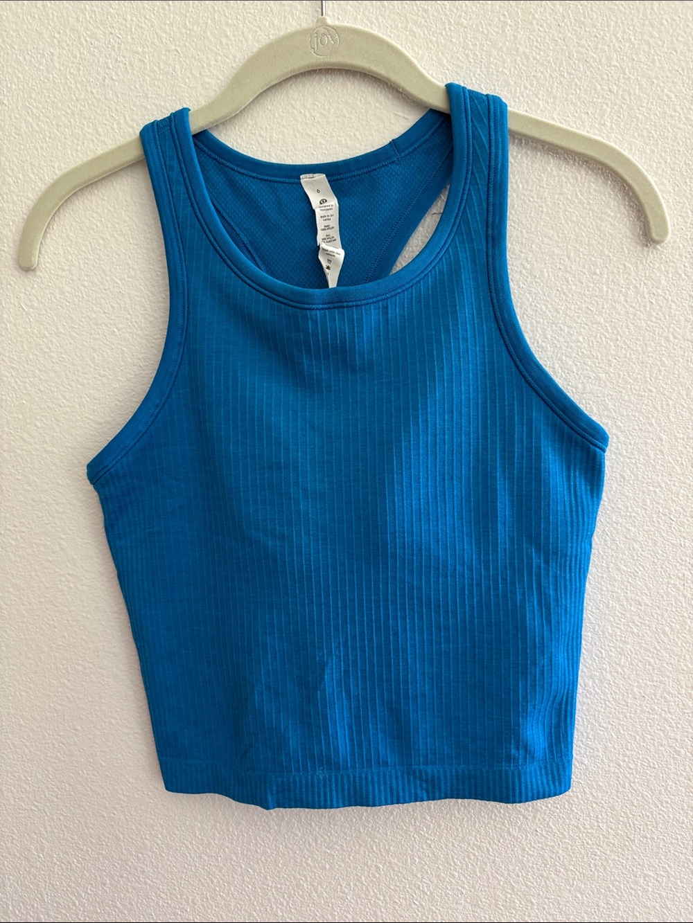 lululemon athletica Blue Ribbed Crop Tank